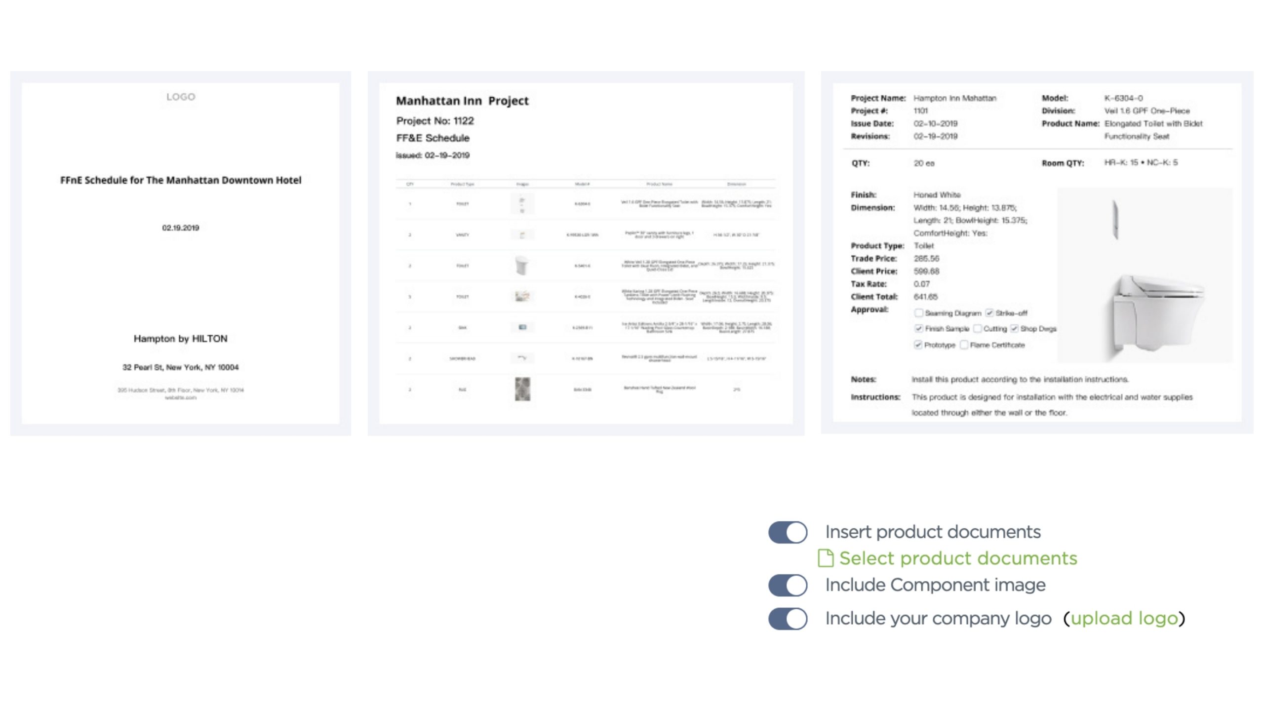 Fohlio FF&E specification software | hospitality spec book template | Spexx | specification procurement software