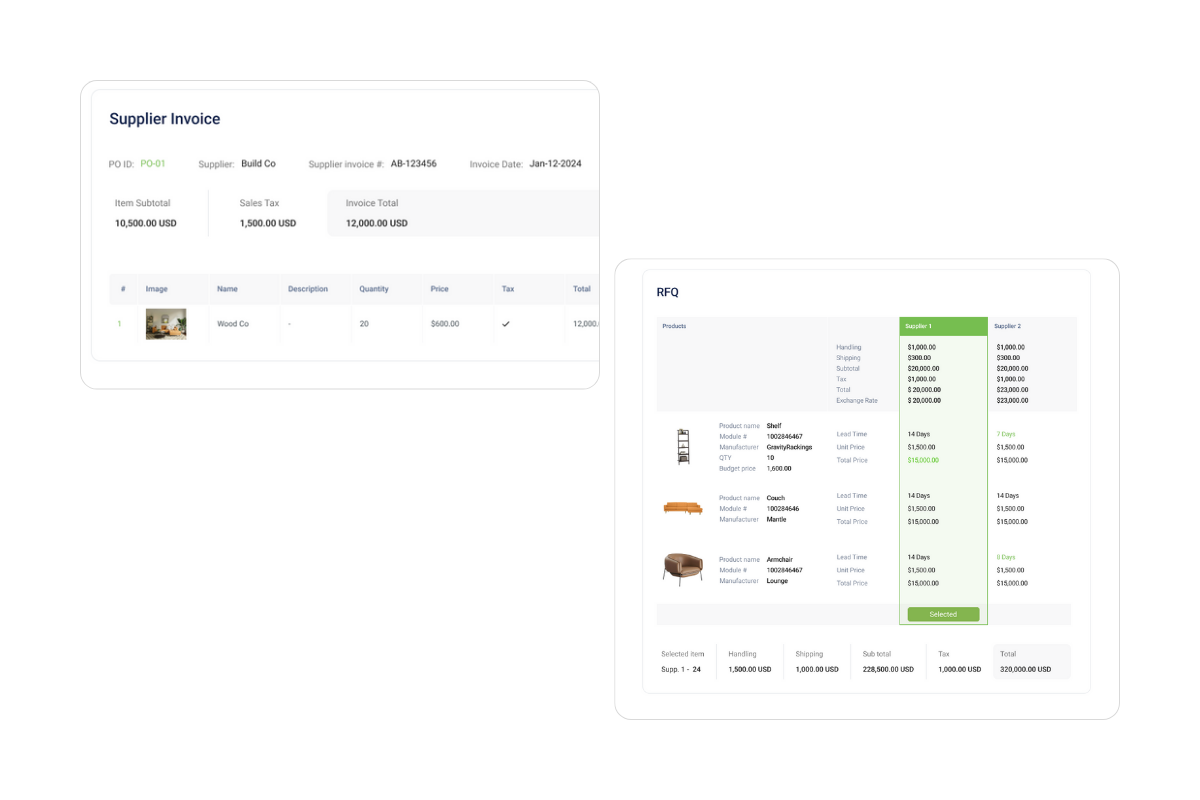 ff&e purchasing, os&e purchasing, ff&e and os&e, procurement tools, ff&e procurement, design and build procurement, rfq software, compare suppliers, order management, ff&e budget, ff&e budget template, Smarter Purchasing Made Simple: Fohlio’s Procurement Tools