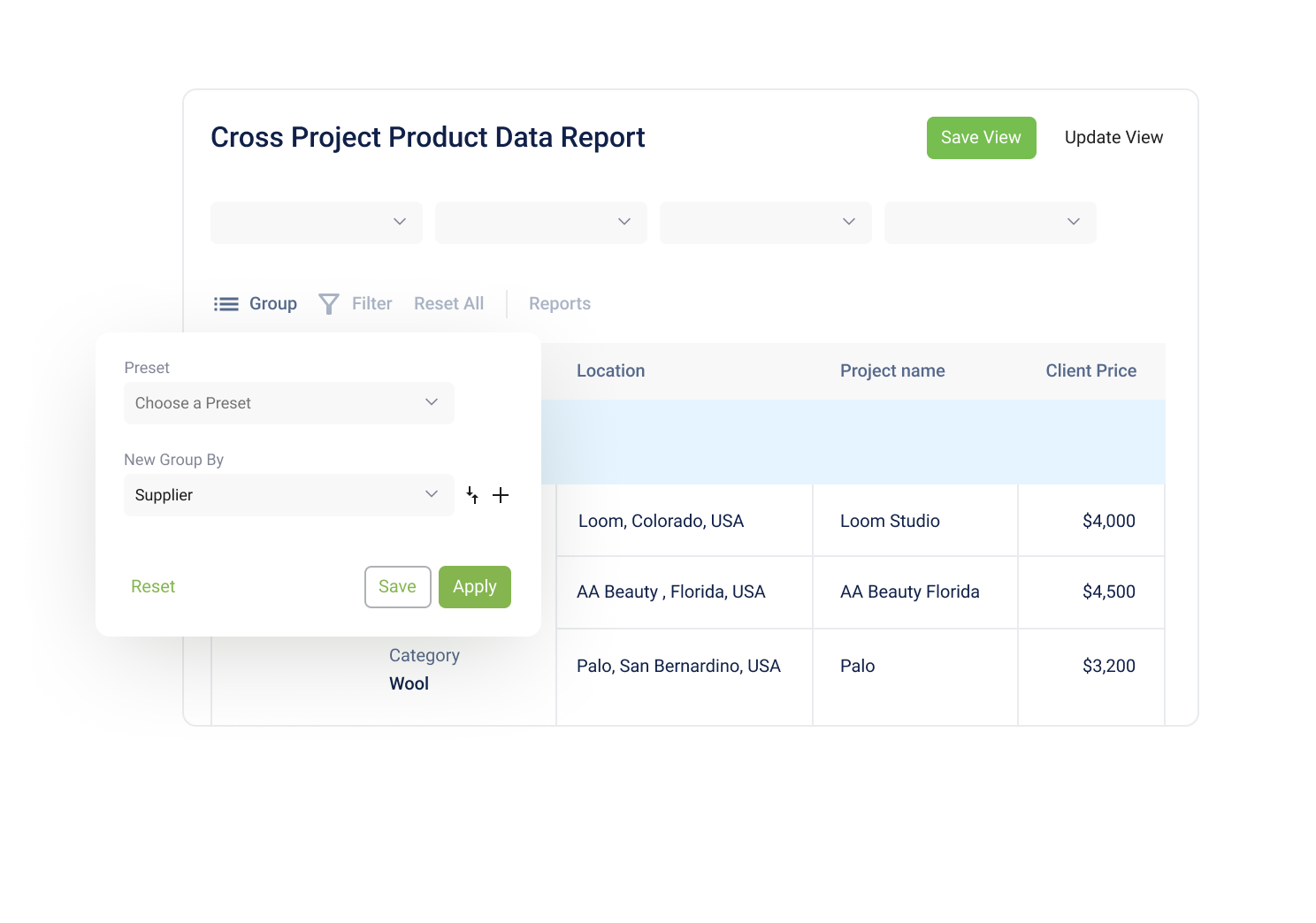 Cross-Project Reporting: Gain Insights, Decide Faster, Improve Results, ff&e analytics, interior design analytics